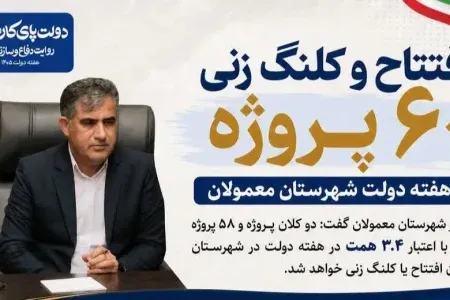 افتتاح و کلنگ زنی ۶۰ پروژه در هفته دولت افتتاح و کلنگ زنی ۶۰ پروژه در هفته دولت